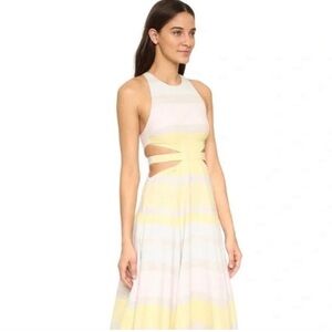 Mara Hoffman‎ Cutout Pastel Striped Midi Dress Size 2